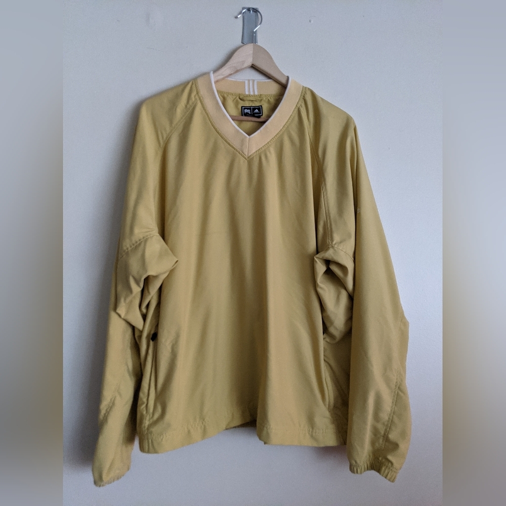 Adidas Wind Shirt Men's Yellow Climaproof Pullover Jacket Windbreaker L